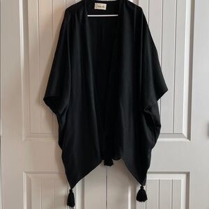 Cleobella Elegant Black Kimono with Tassel Accents